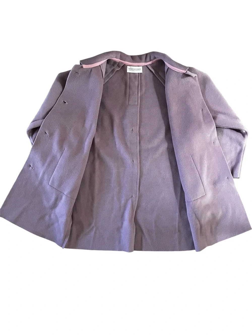 Kids Lavender Button-Front Pea Coat by Annie & Charles